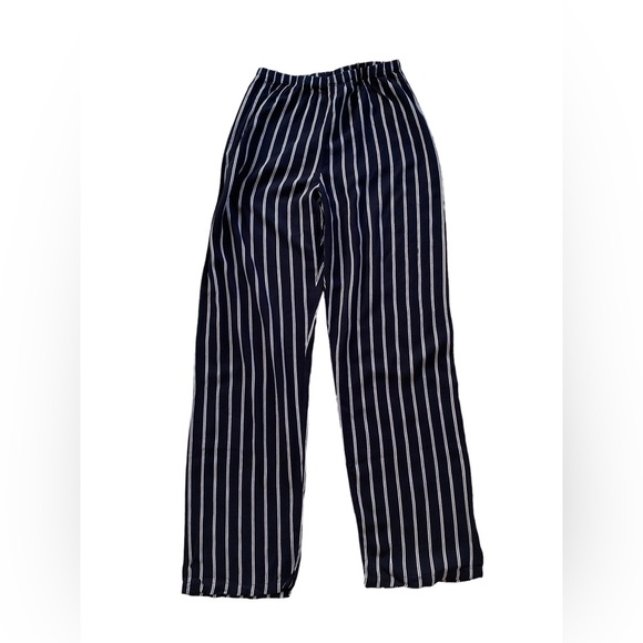 Navy White Striped Summer Pants - Size XS - Picture 2 of 5